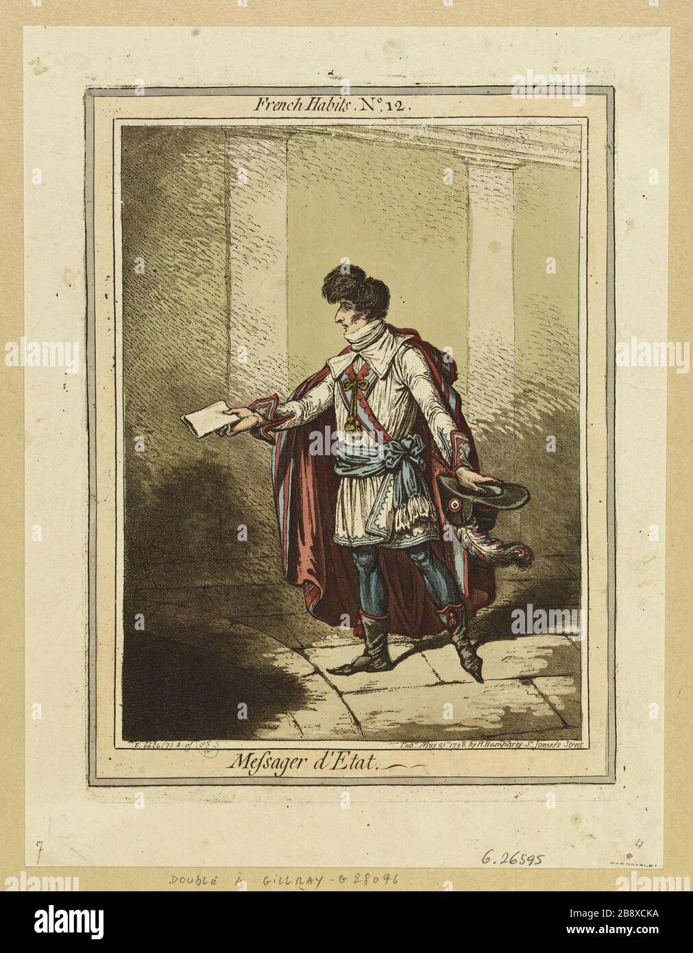 FRENCH HABITS, N°12 James Gillray (1757-1815). 'French Habits, n°12'. Eau-forte couleur, 1798. Paris, musée Carnavalet. Stock Photo