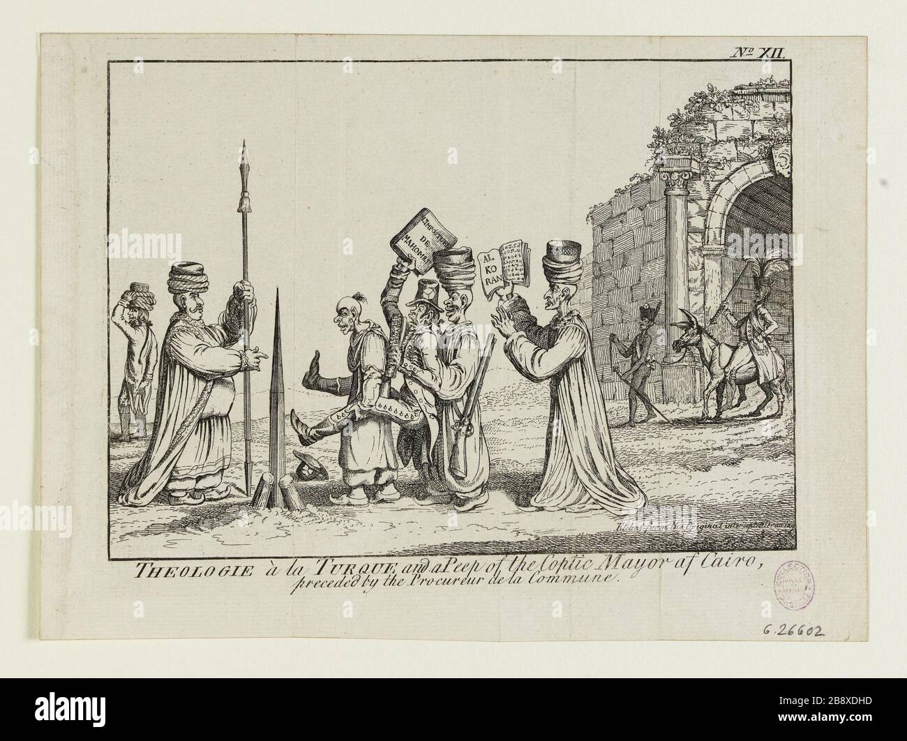 THEOLOGIE Turkish (No. XII) 'Théologie à la Turque (n° XII)'. Eau-forte anonyme d'après James Gillray (1757-1815). Paris, musée Carnavalet. Stock Photo