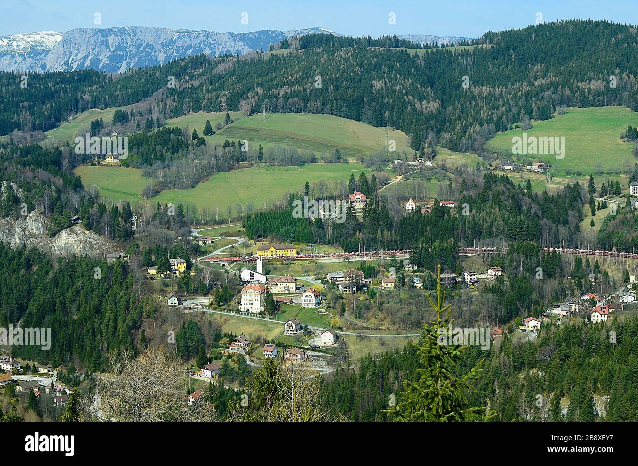 Austria, Semmering railway oldest mountain railway of Europe, car