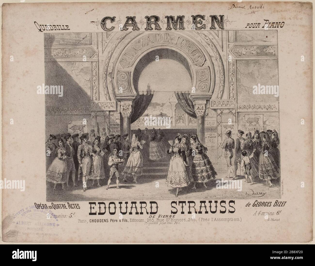 Carmen / Quadrille for piano / Eduard Strauss [coverage] Stock Photo