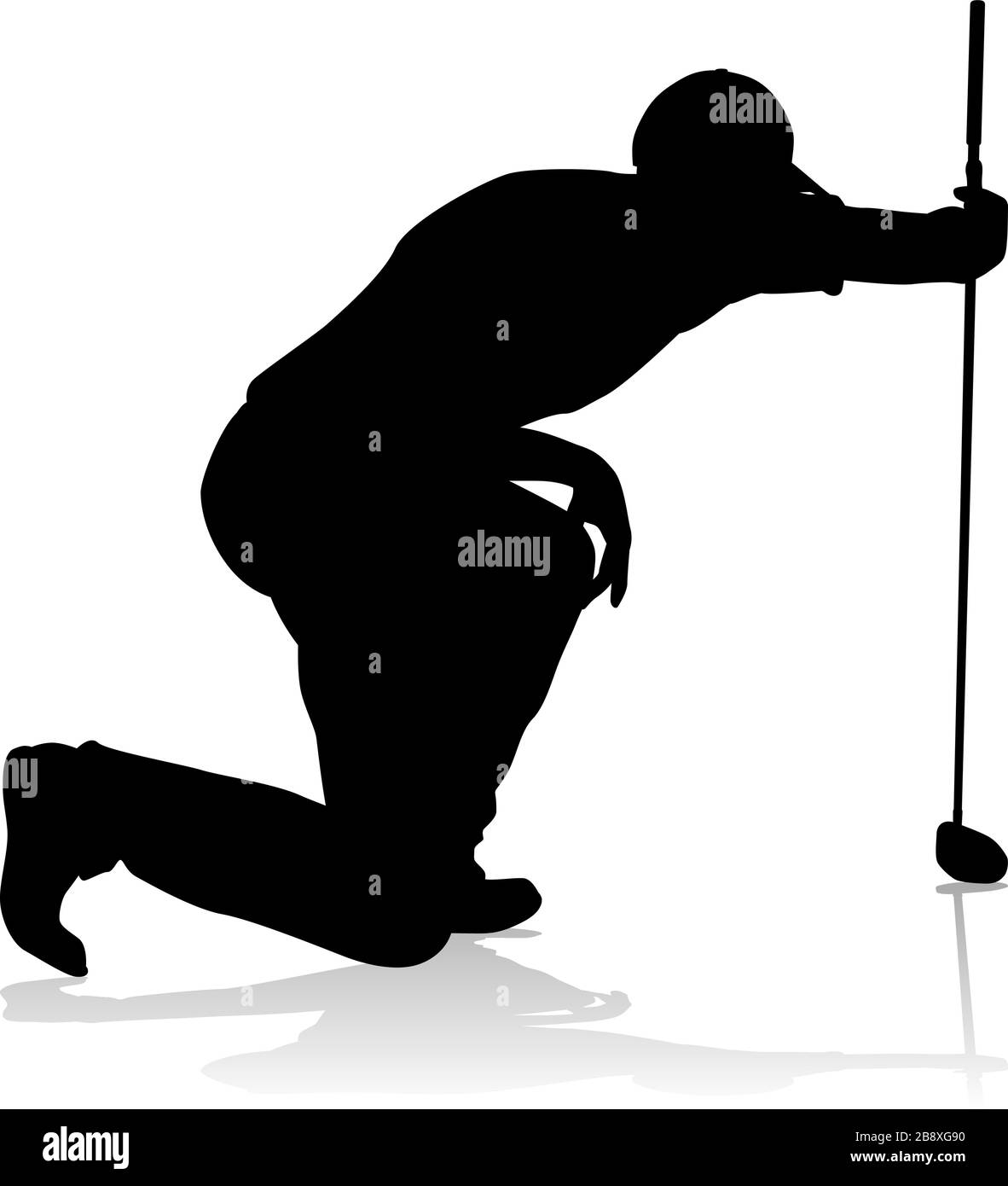 Man kneeling silhouette hi-res stock photography and images - Alamy