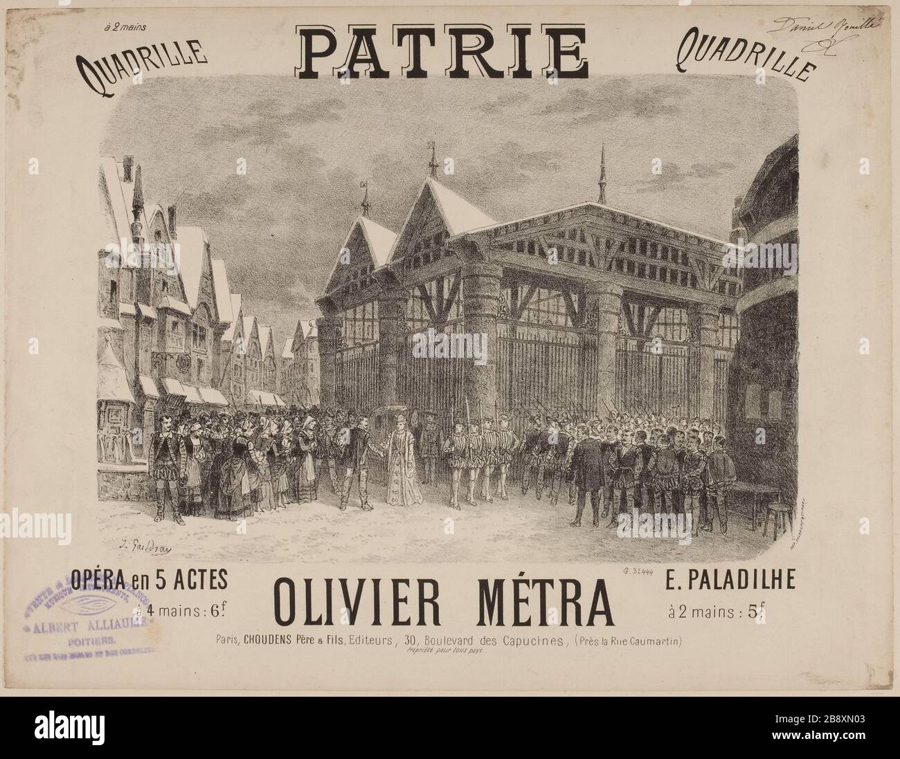 Country. Partition title page quadrille by Olivier Metra, after E. Paladilhe Stock Photo
