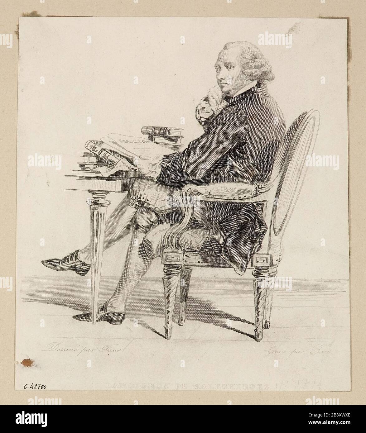 William Christian Lamoignon Malesherbes (1721-1794), magistrate, botanist and French statesman. Stock Photo