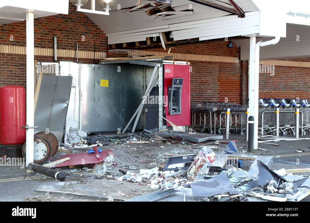 The scene at the Tesco Extra store in Whitfield, Dover, Kent, where ...