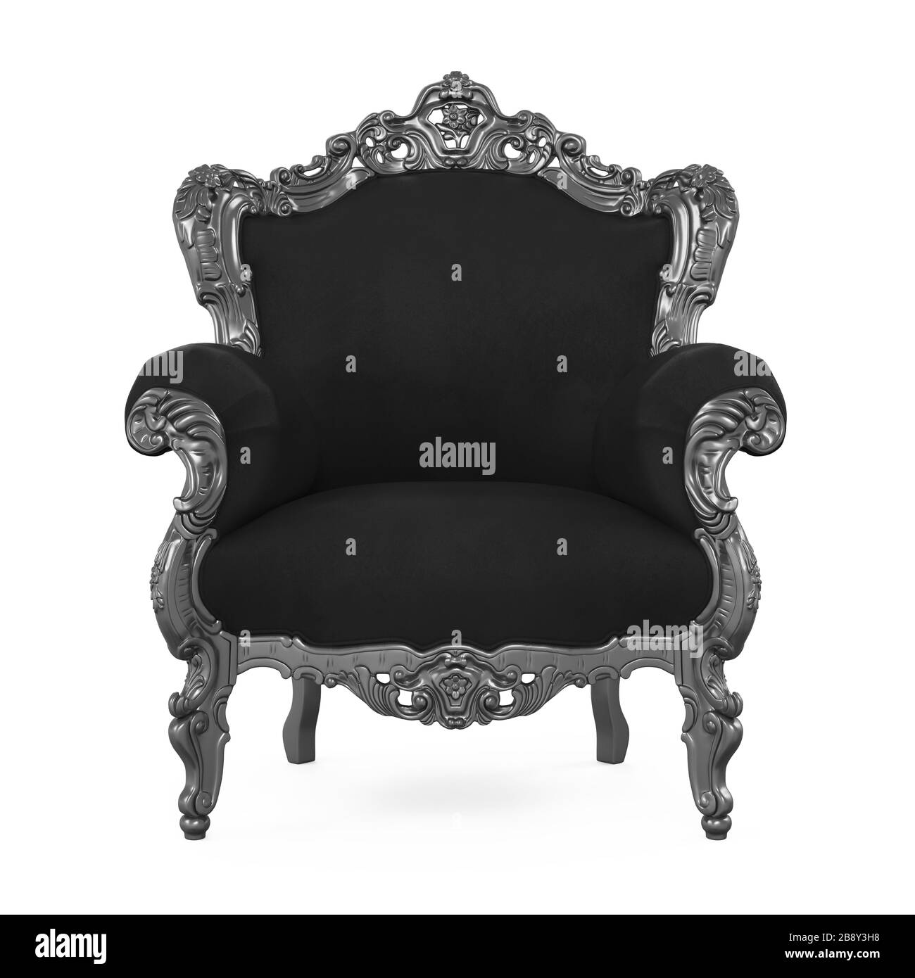 Black Throne Chair Isolated Stock Photo