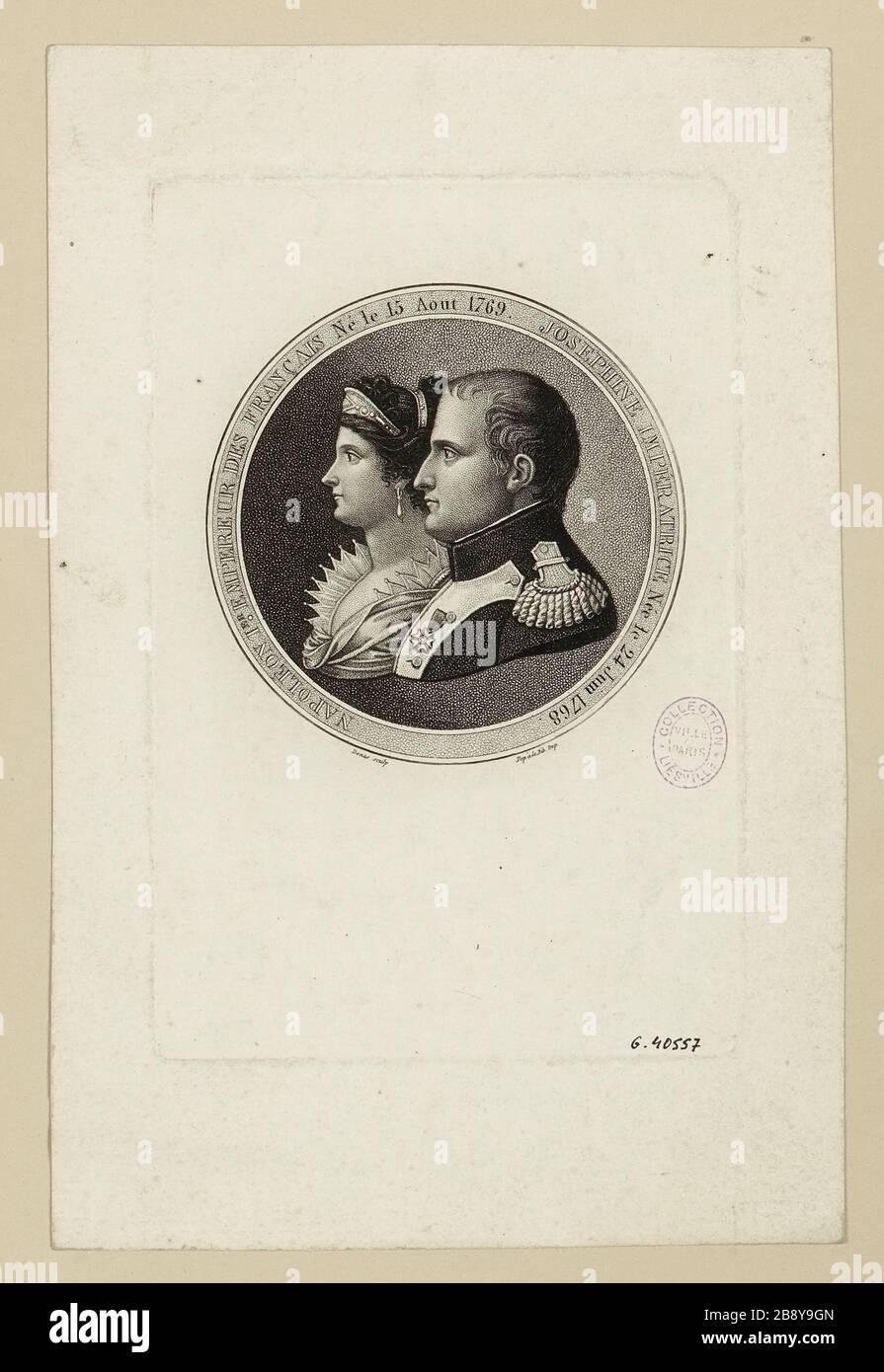 Napoleon French Emperor Born August 15, 1769 Empress Josephine was born June 24, 1768 [sic] Stock Photo