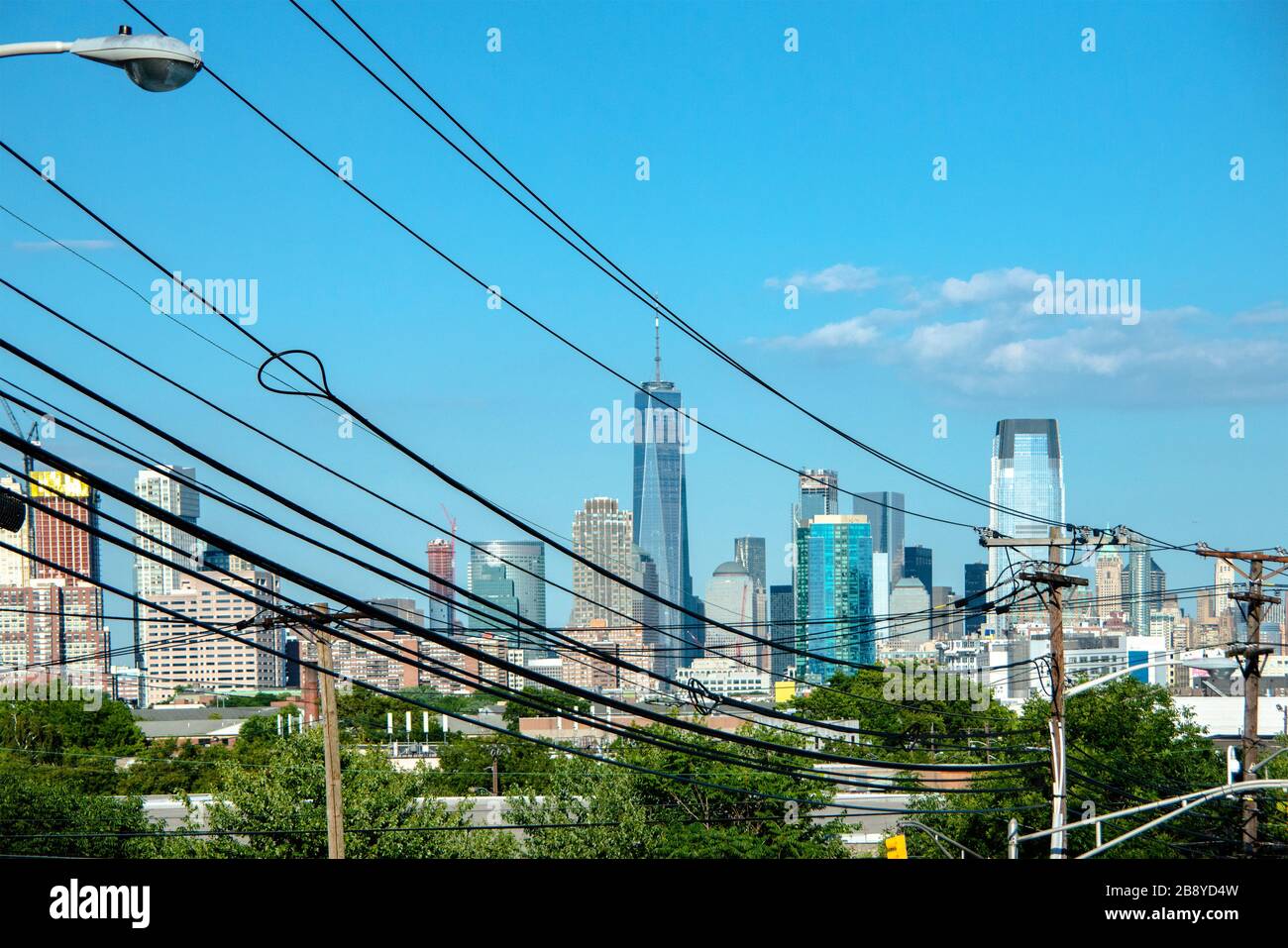 New York City with Blue Sky in the Summer Stock Photo