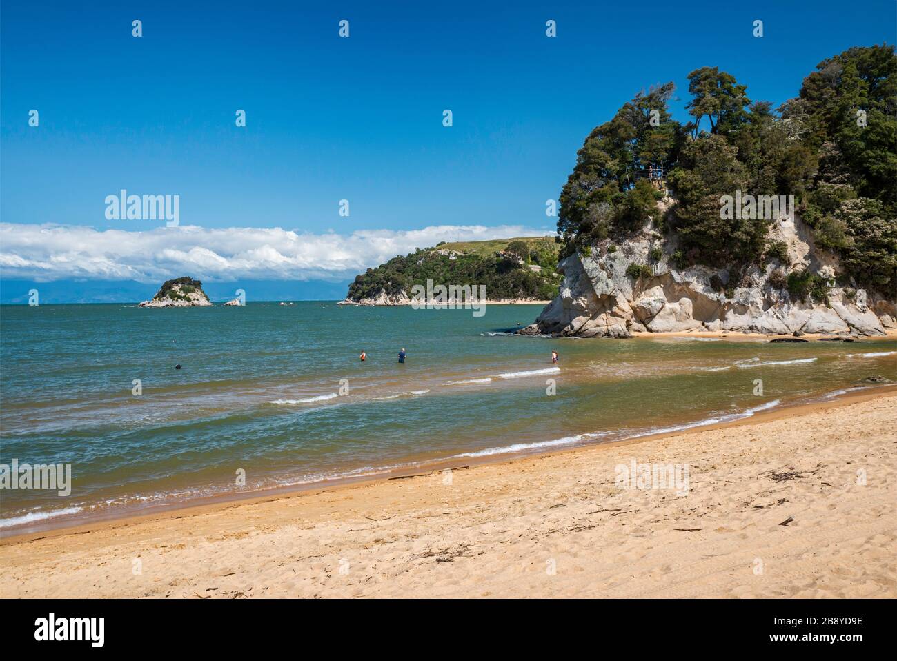 Kaiteriteri Beach at Tasman Bay, in Kaiteriteri, Tasman District, South Island, New Zealand Stock Photo