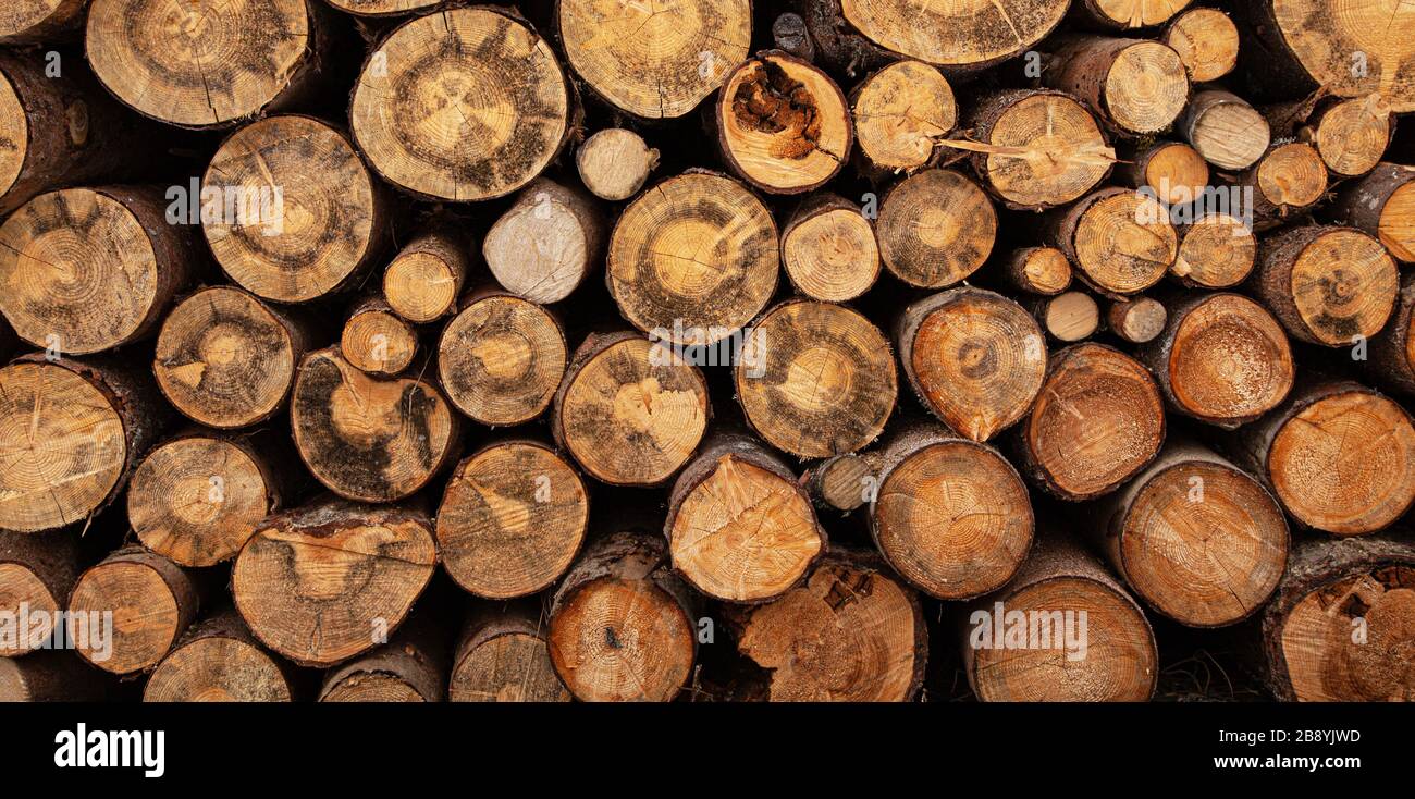 Fireplace wood logs texture Stock Photo