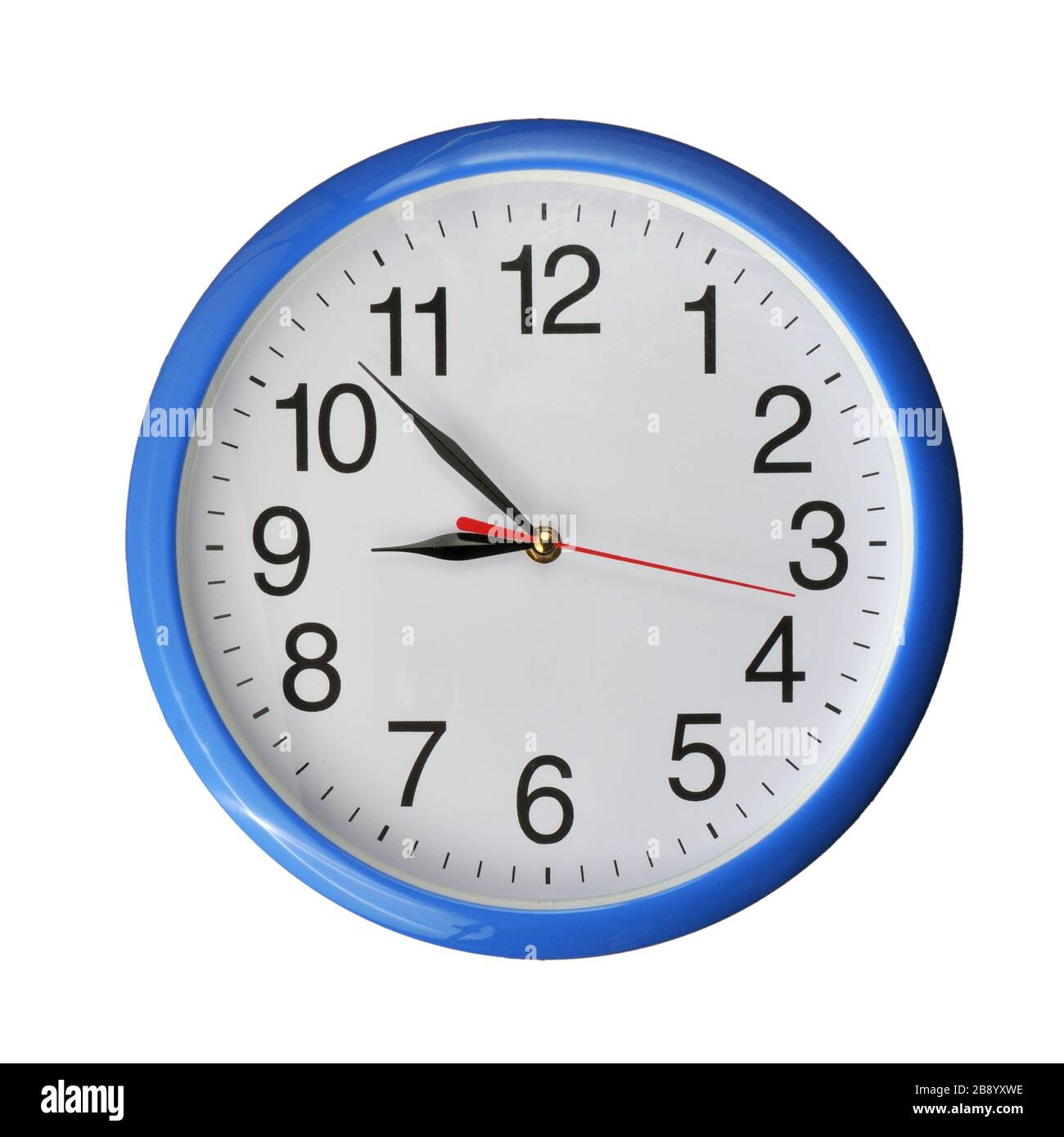 Blue vintage wall clock on an isolated white background Stock Photo - Alamy