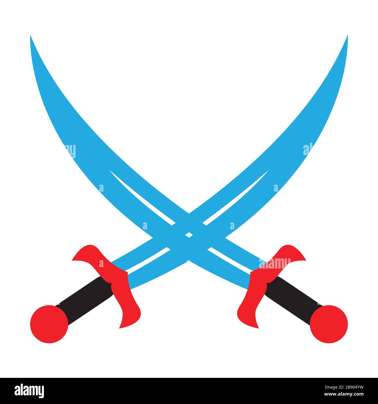 Crossed swords pirate sabers icon edged weapons Stock Vector