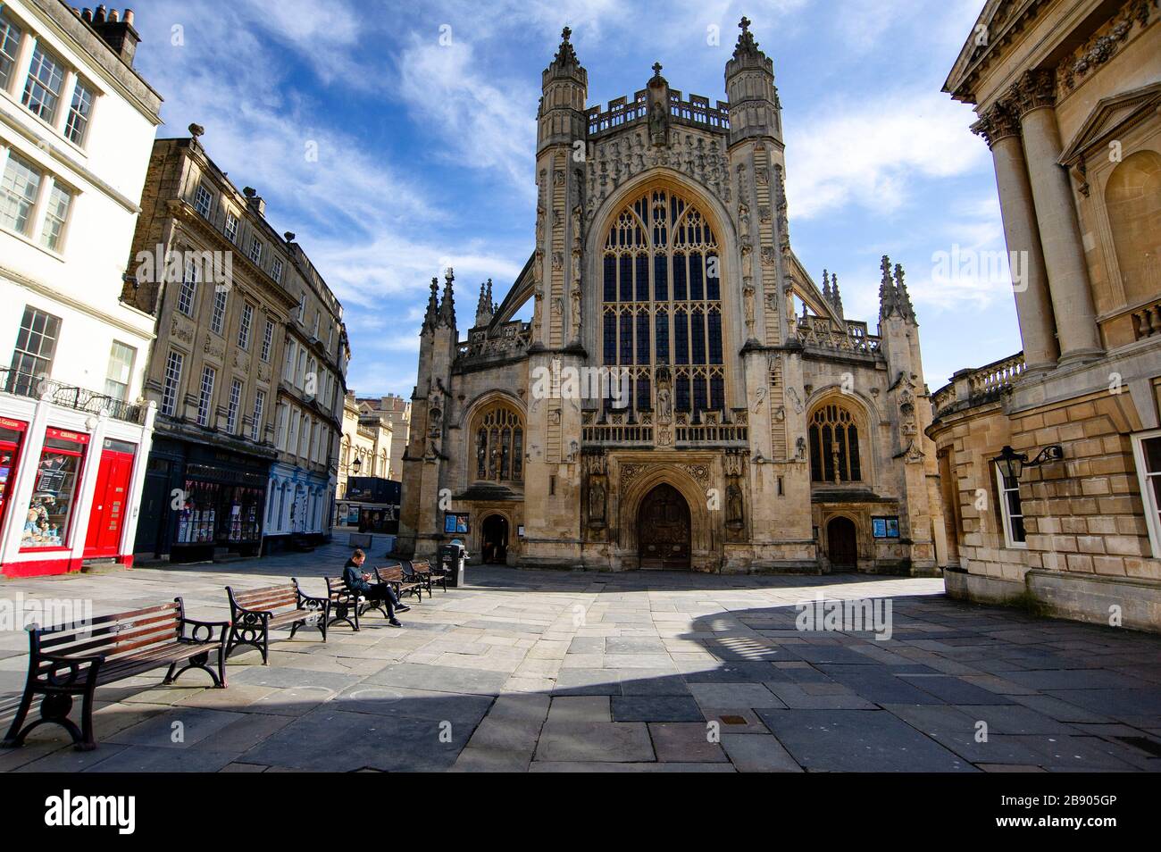 Bath Abbey Churchyard, usually busy with tourists visiting the Abbey ...