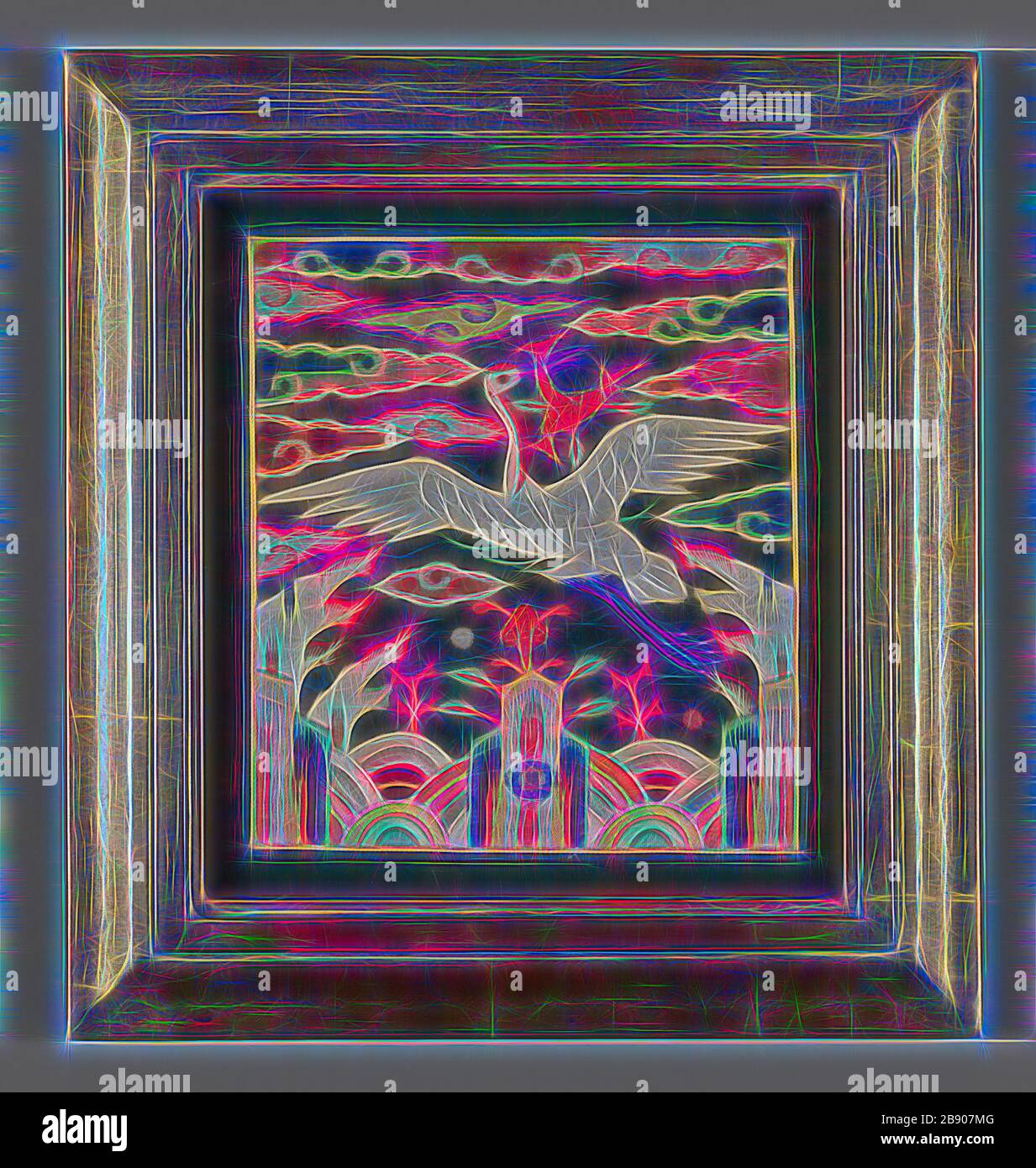 Rank Badge For A Mid Level Government Official Known As Hyumpae Meaning Front And Back 19th Century Korea Korea Silk Warp Float Faced 7 1 Satin Damask Weave Embroidered With Silk And Gilt Metal Strip Wrapped Cotton In