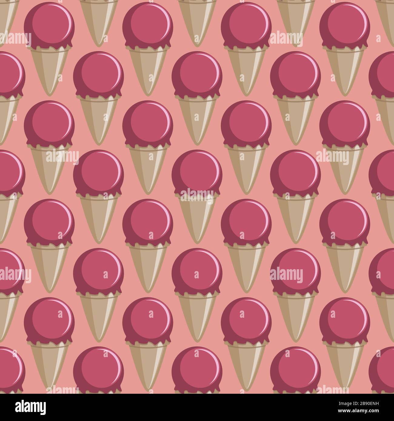 Ice cream cone seamless pink lilac pattern background Stock Vector ...