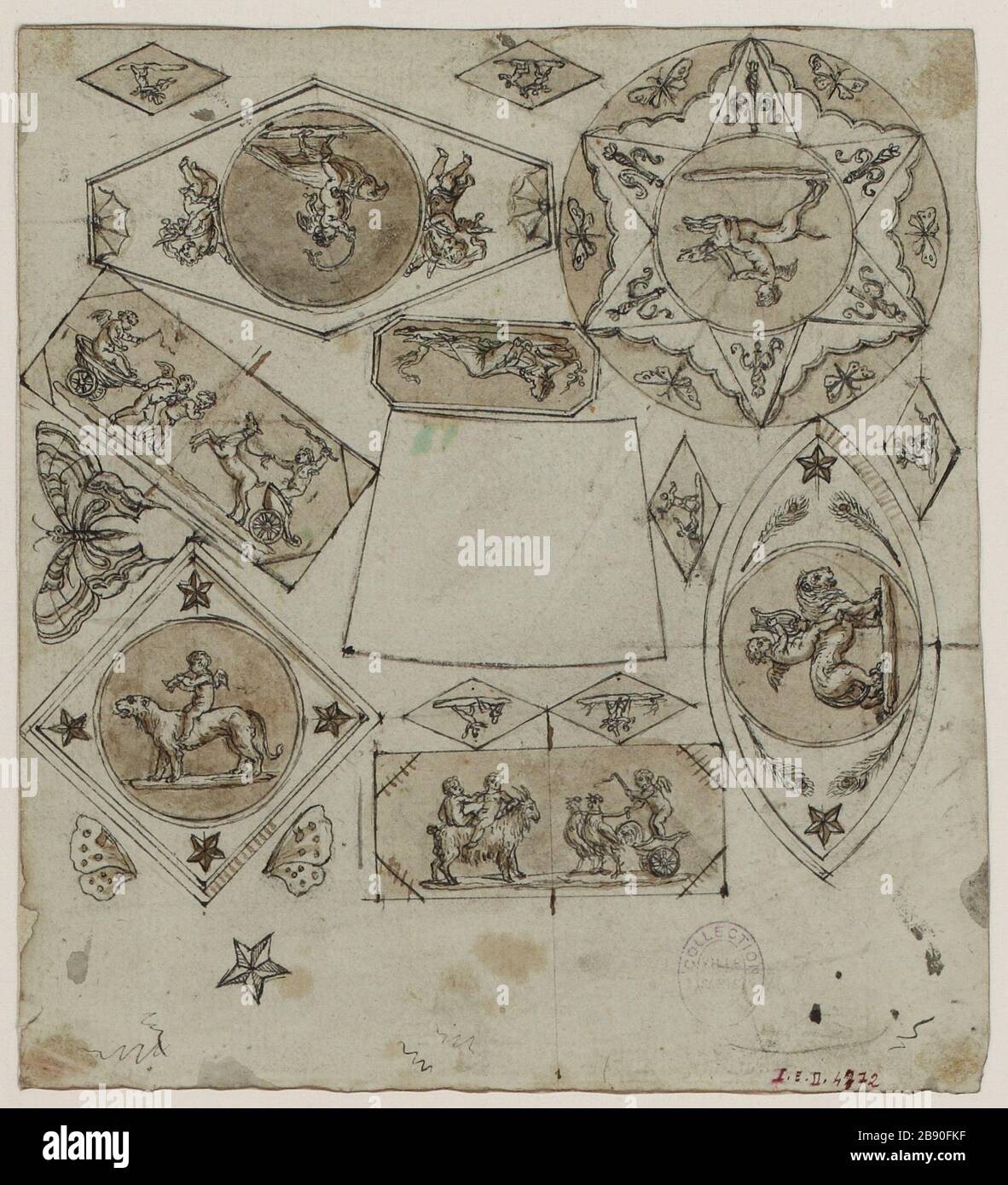 Sheet of studies, designs of ornaments, Stock Photo Alamy