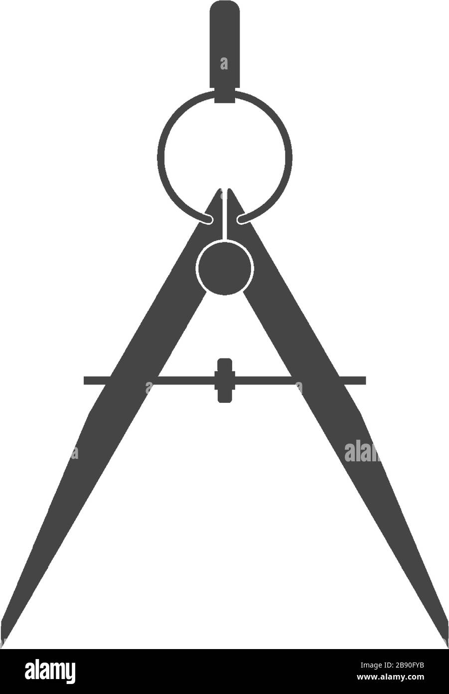 Drawing compass silhouette icon. Vector illustration. Architectural bureau, cartography, masonic lodge symbol. Stock Vector