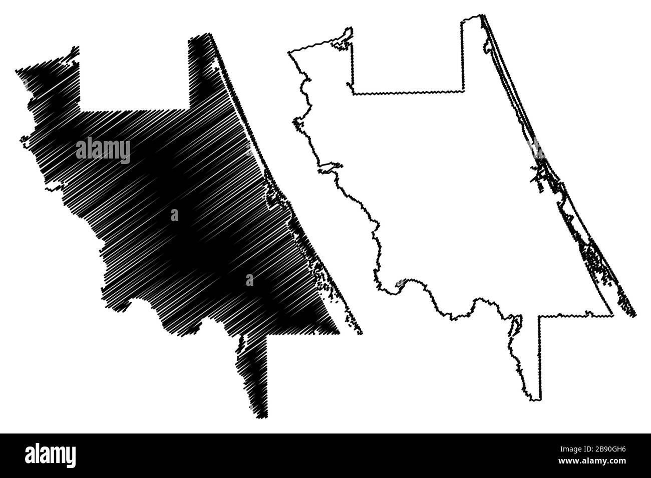 Volusia county map Black and White Stock Photos & Images Alamy