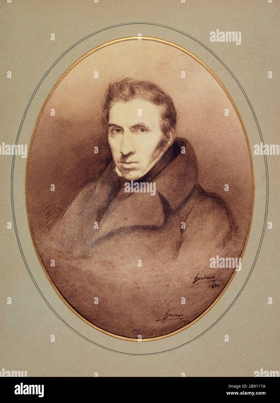 Portrait Of Mr Captain 1831 Louis Hersent 1777 1860 Peintre Francais Portrait De Monsieur Capitaine Lavis De Sepia Sur Crayon 1831 Paris Musee Carnavalet Stock Photo Alamy
