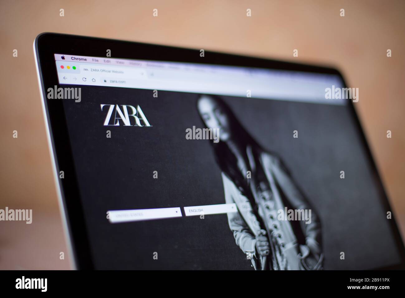 BELGRADE, SERBIA - MARCH 9, 2020: Zara company web site on computer screen  in Belgrade, Serbia. Zara is a company dedicated to the manufacturing of ho  Stock Photo - Alamy