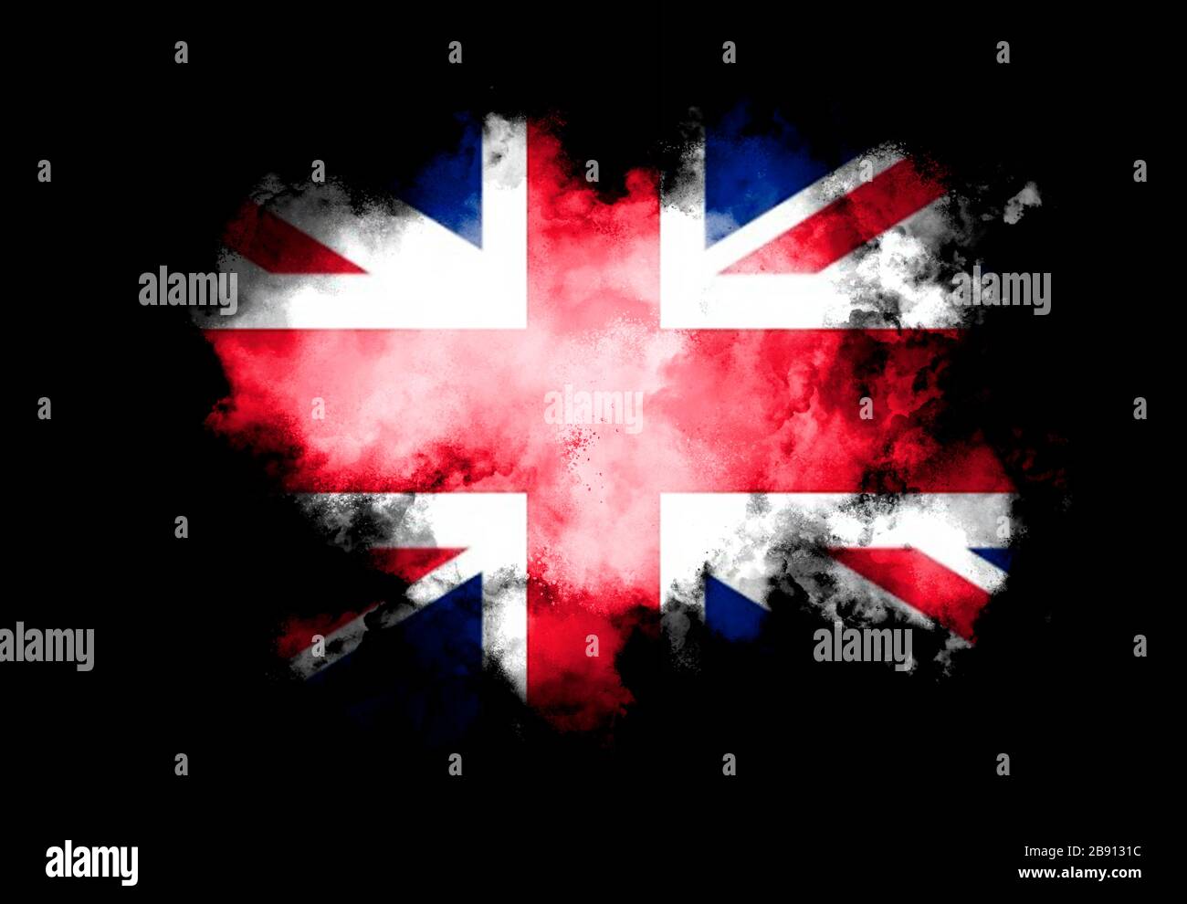 Create a unique design with UK flag with black background
