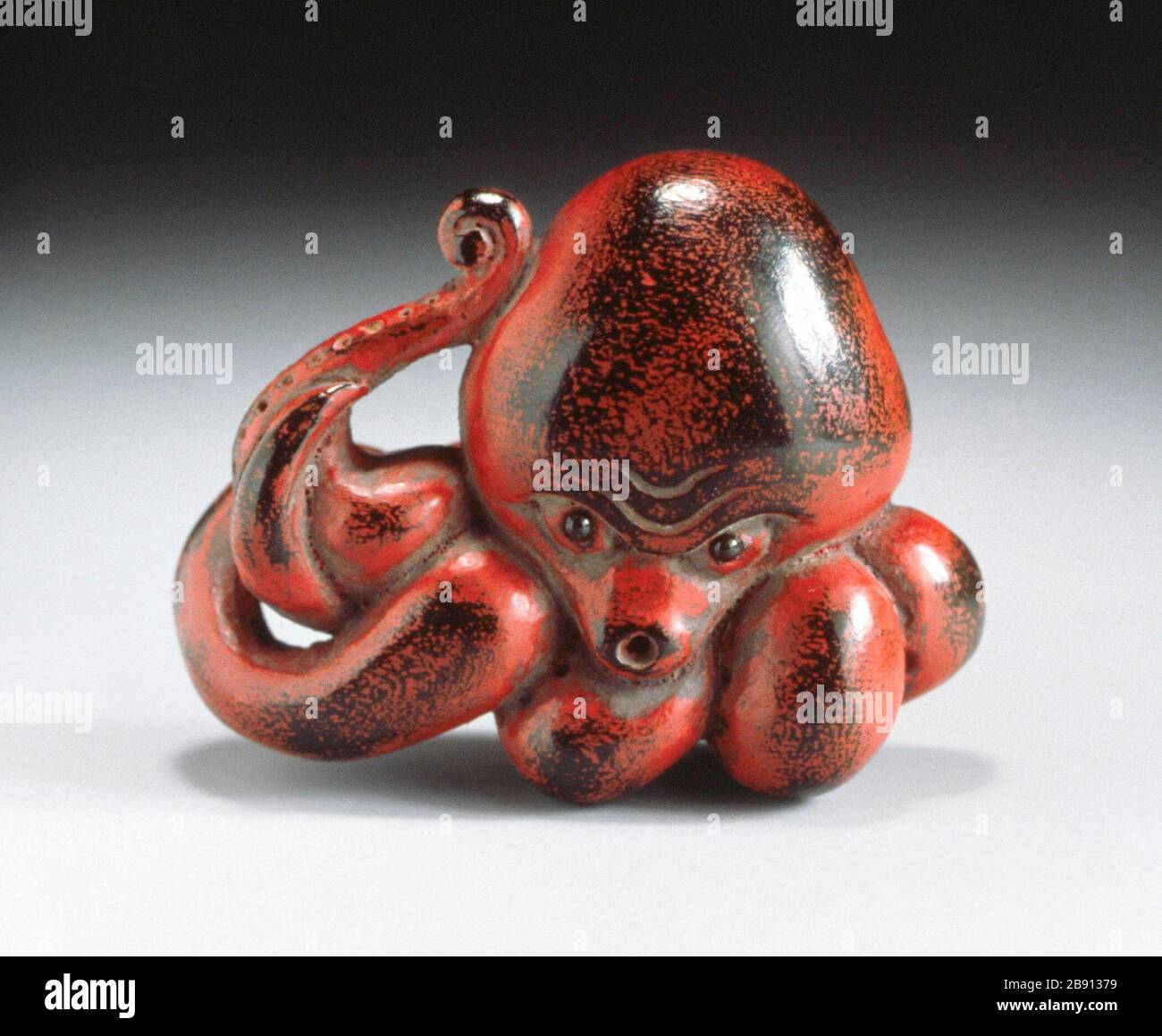 Octopus English Japan Early 19th Century Costumes Accessories Red And Black Negoro Lacquer With Inlays 2 1 4 X 1 3 4 X 7 8 In 5 8 X 4 5 X 2 2 Cm Raymond And Frances