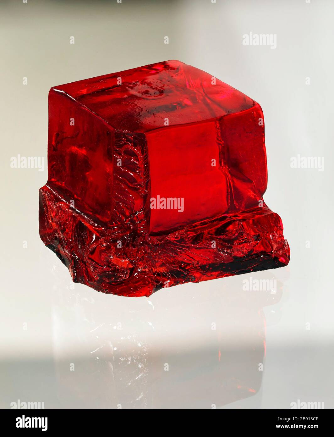 Cube of strawberry jelly Stock Photo