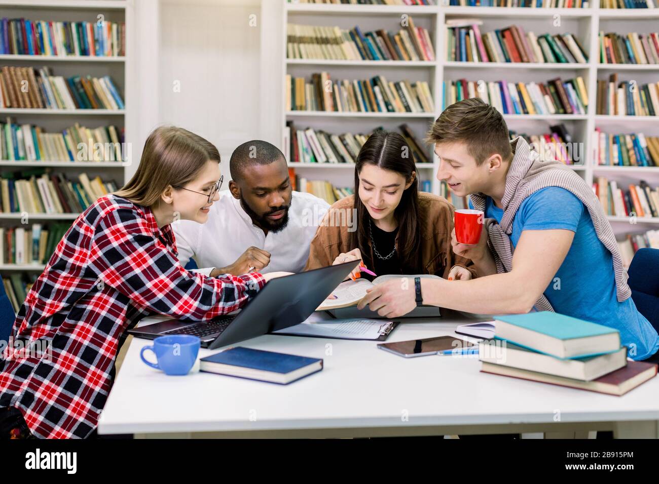 Diverse Students Library Studying High Resolution Stock Photography and ...