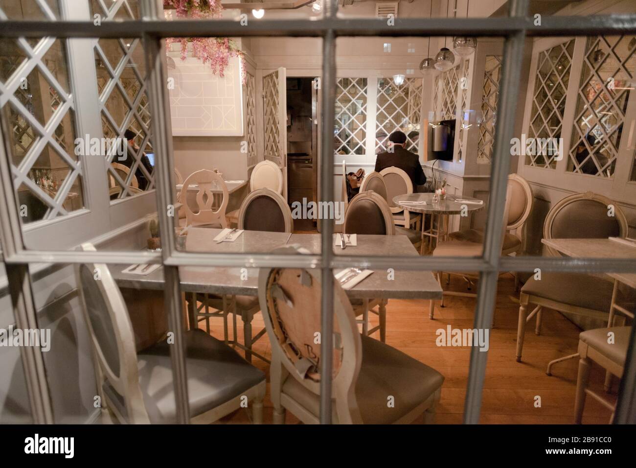 Empty Restaurant in Covent Garden London Stock Photo