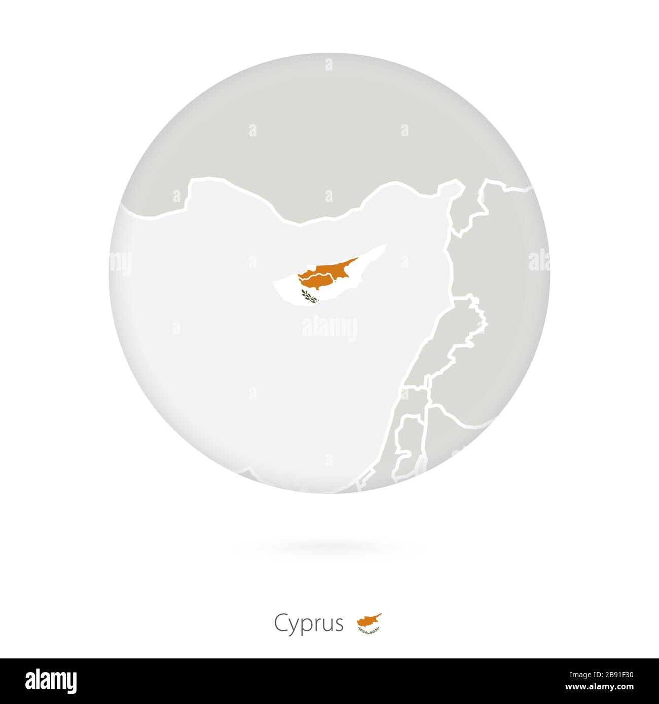 Map Of Cyprus And National Flag In A Circle Cyprus Map Contour With Map Of Cyprus And National Flag In A Circle Cyprus Map Contour With