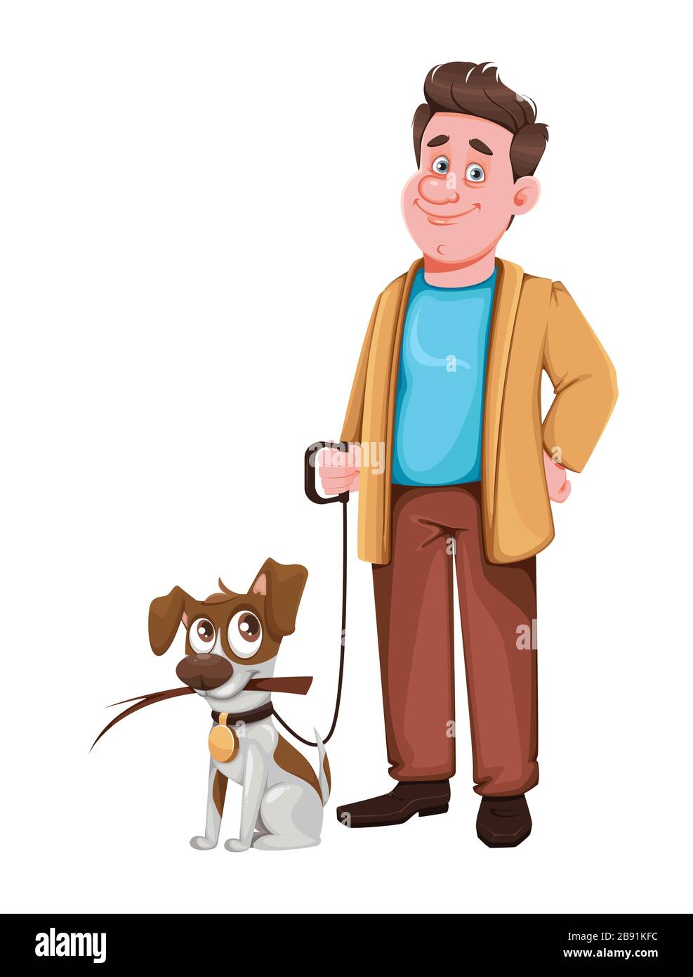Dog owner cartoon illustration hi-res stock photography and images - Alamy