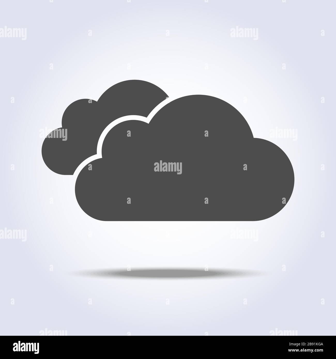 Two clouds flat simple gray icon symbol Stock Vector