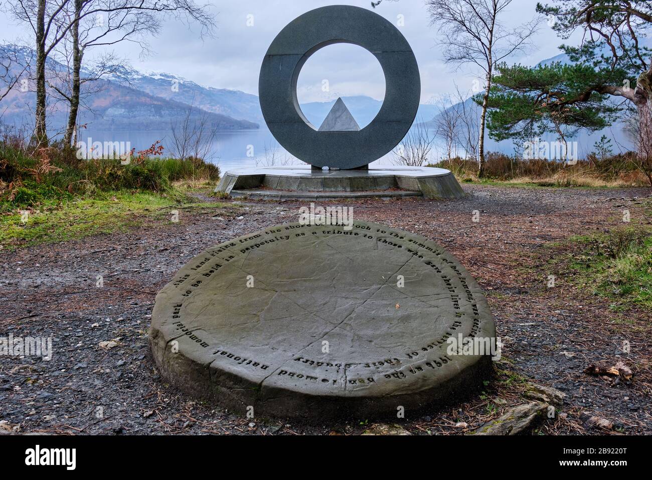 Loch Lomond and Trossachs National Park Memorial, Rowardennan, Loch Lomond, Scotland Stock Photo