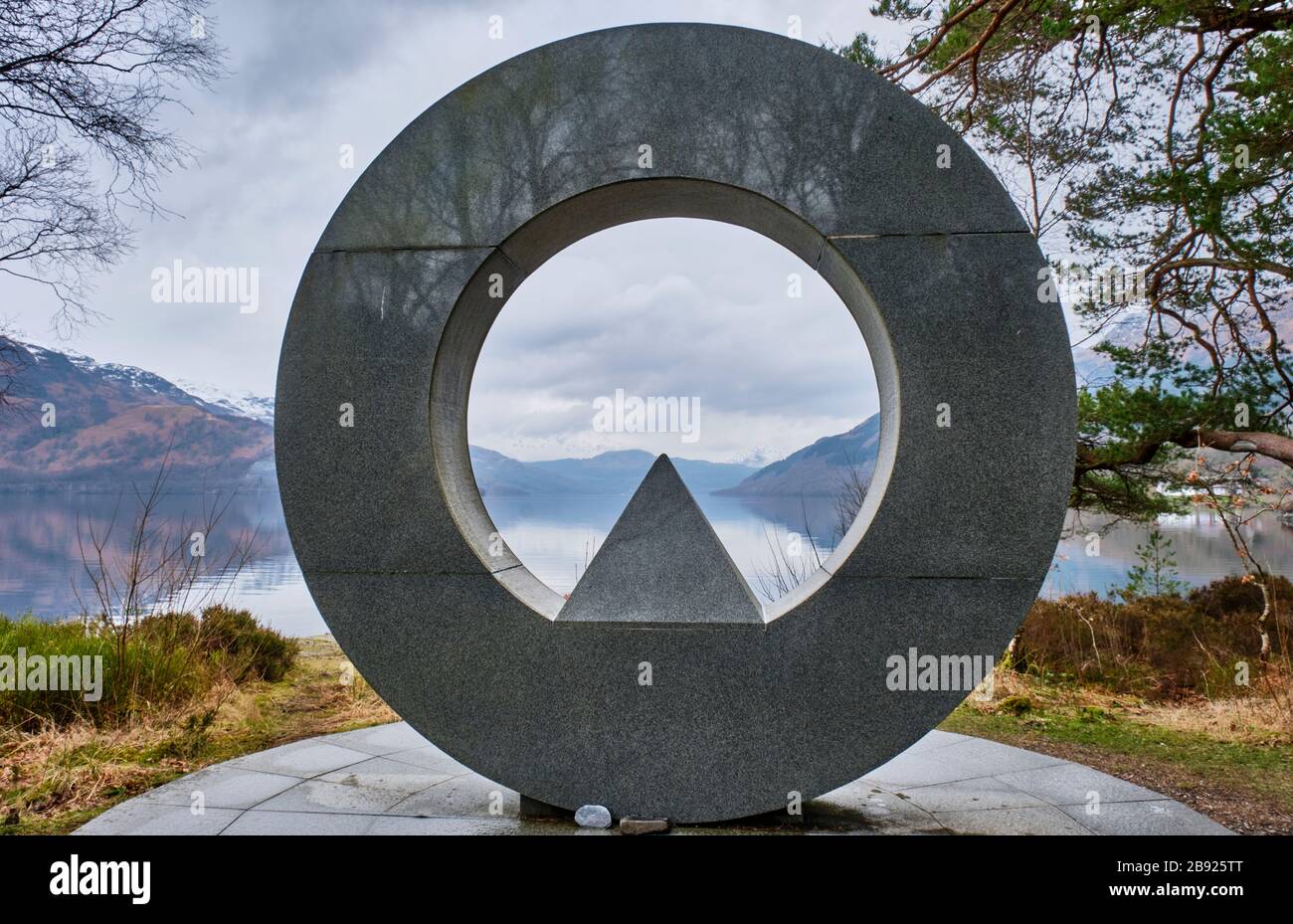 Loch Lomond and Trossachs National Park Memorial, Rowardennan, Loch Lomond, Scotland Stock Photo