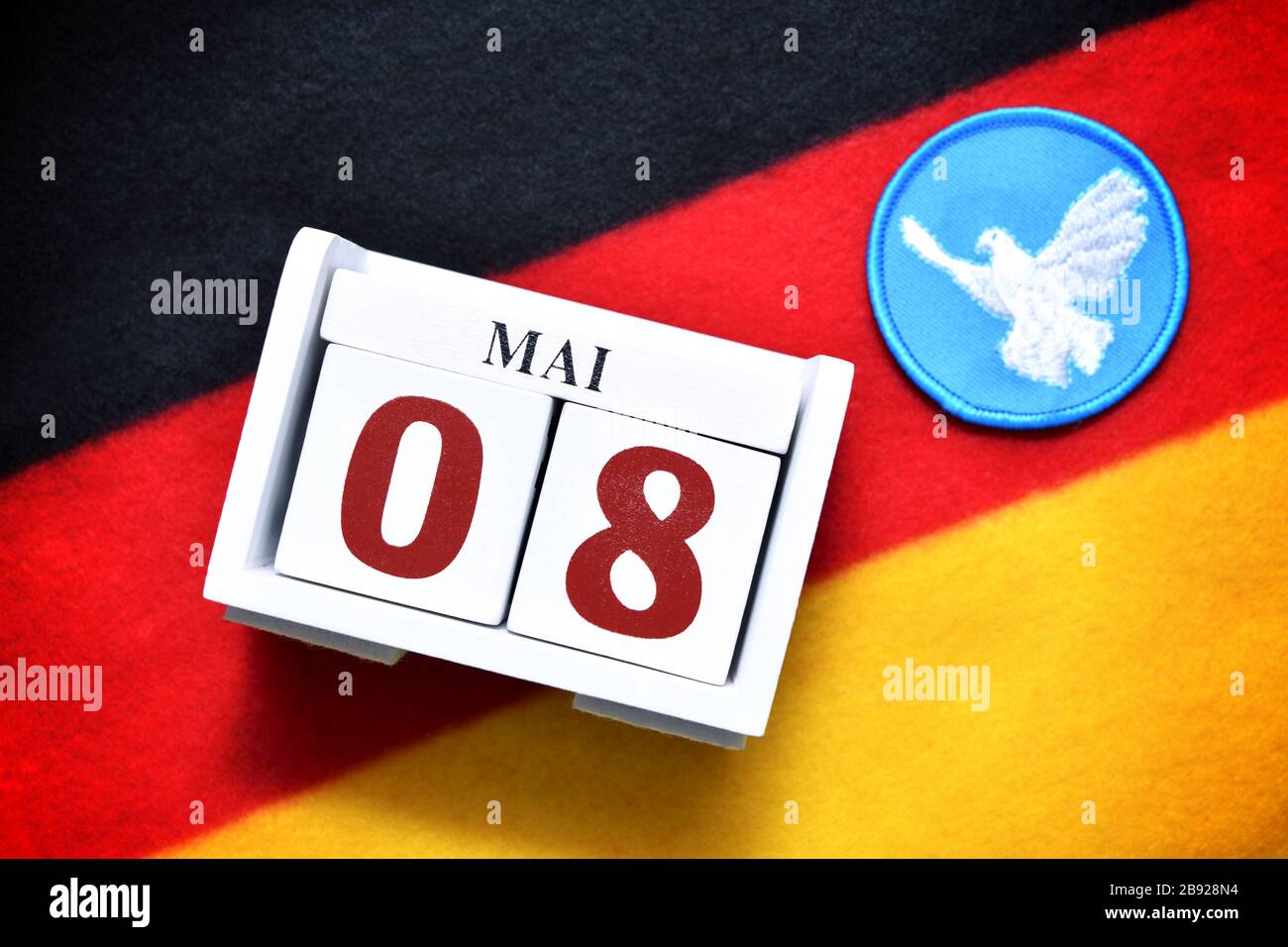 Possible holiday on the 8th of May in memory of the end of the Second World War and the freeing from the Nazi regime, symbolic photo, Möglicher Feiert Stock Photo
