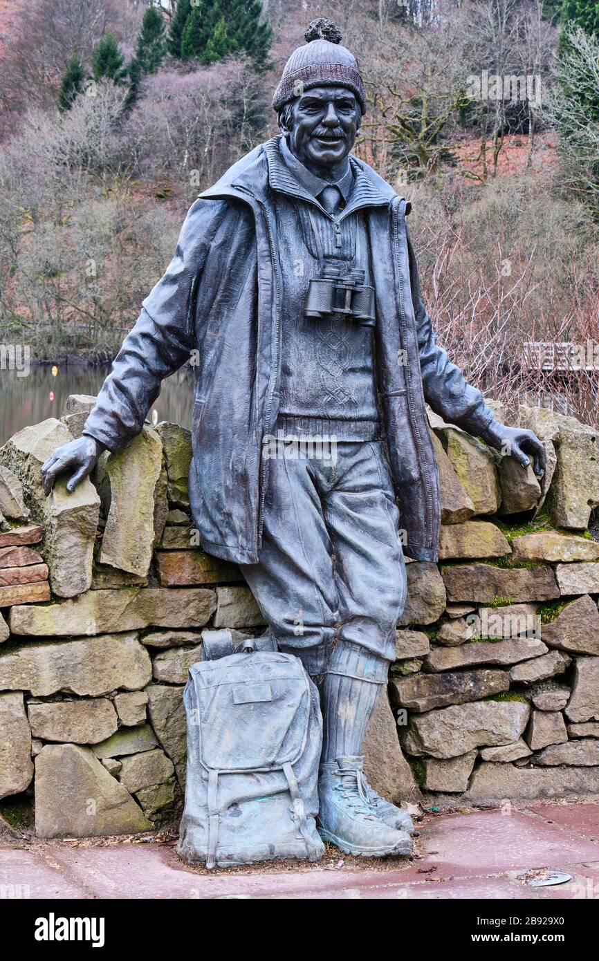 Tom Weir statue at Balmaha, Loch Lomond, Scotland Stock Photo