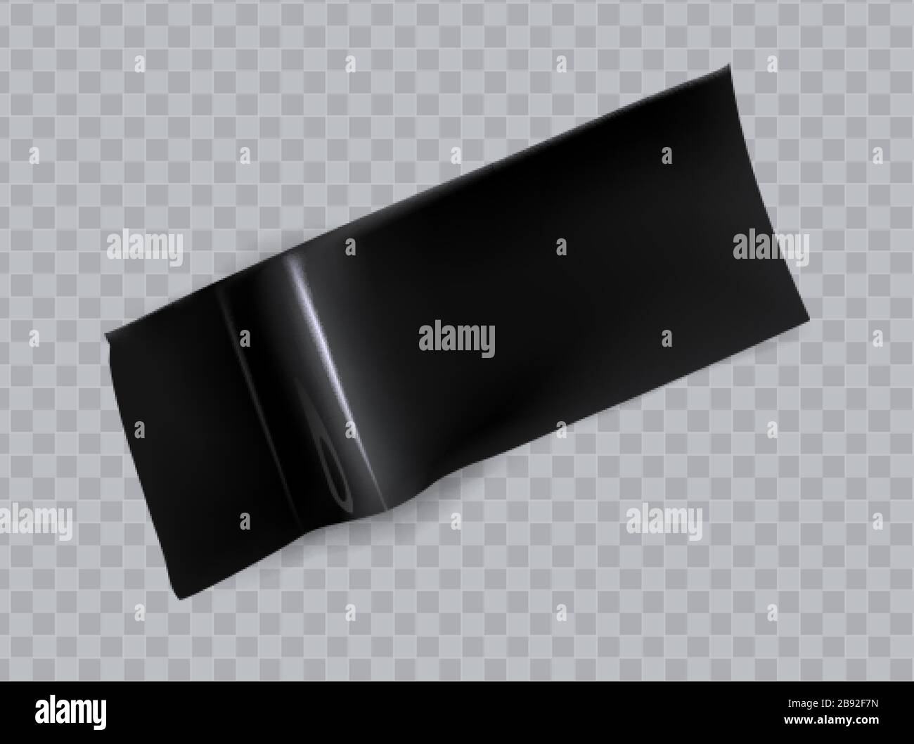 Adhesive duct tape. Realistic black insulating tape, sticky scotch