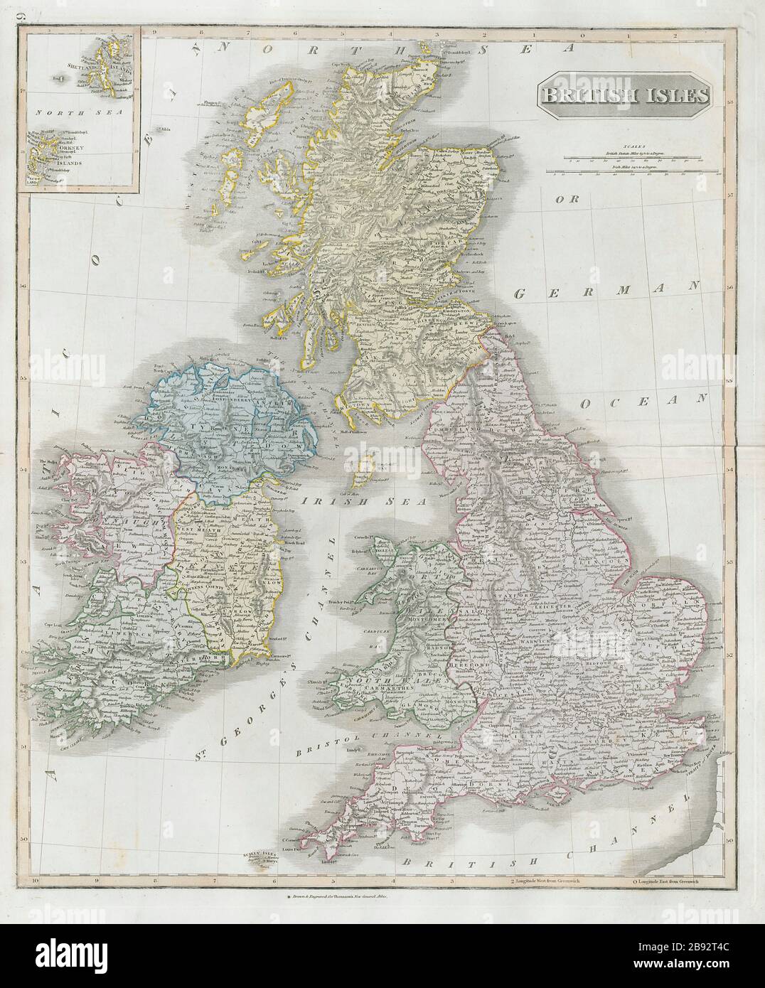 Old Map England Ireland High Resolution Stock Photography And Images Alamy