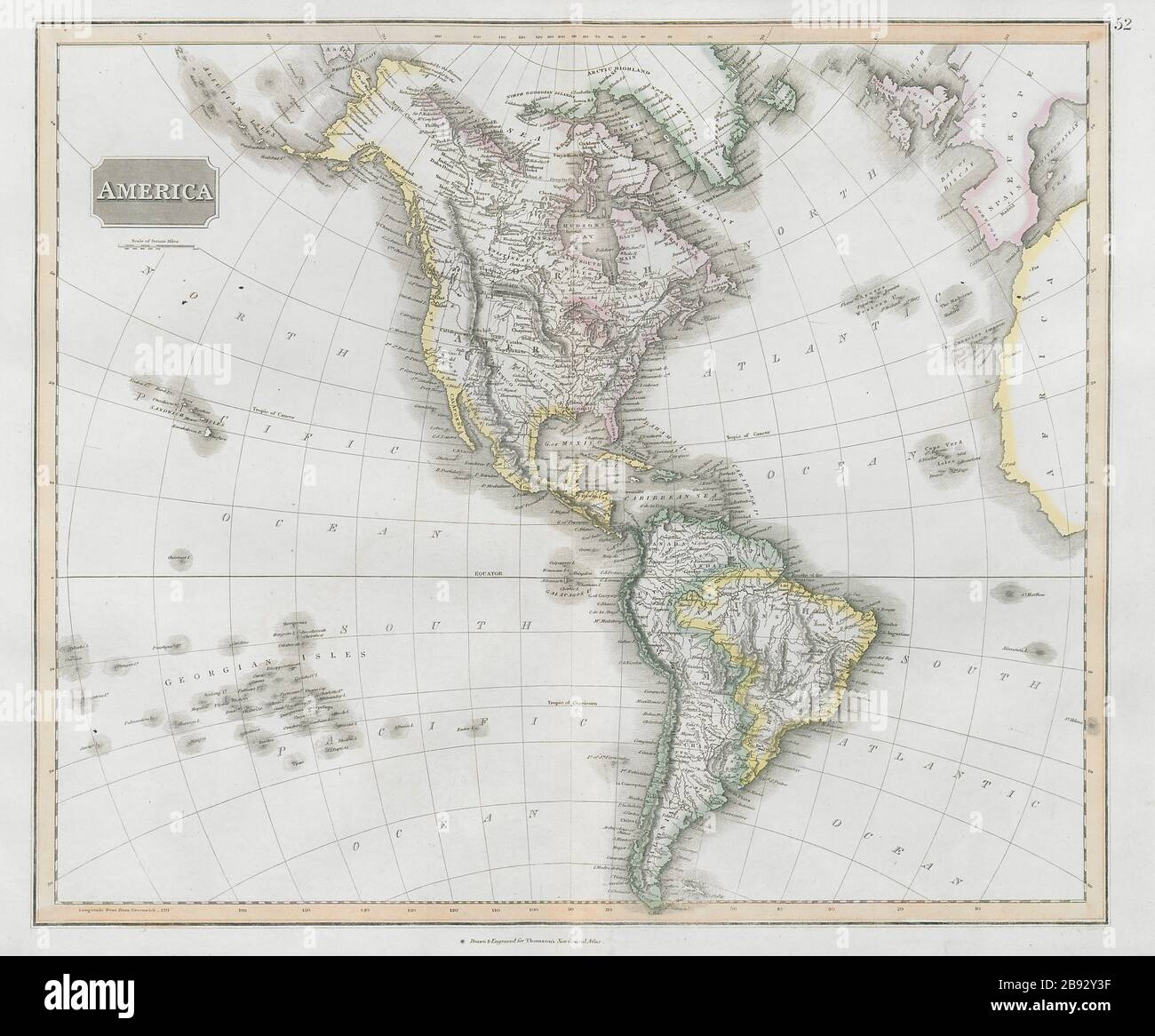 quot America quot North South Americas - America Northsouth Americas California Missions Thomson 1830 Old Map 2B92Y3F