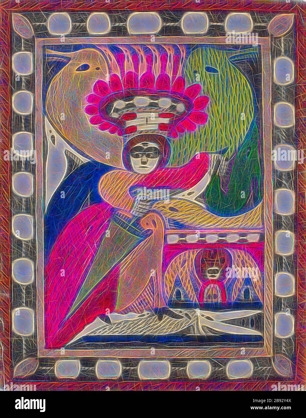 Skt. Adolf = Throne, = Alpa = Roosali, 1917, pencil and crayon, sheet ...