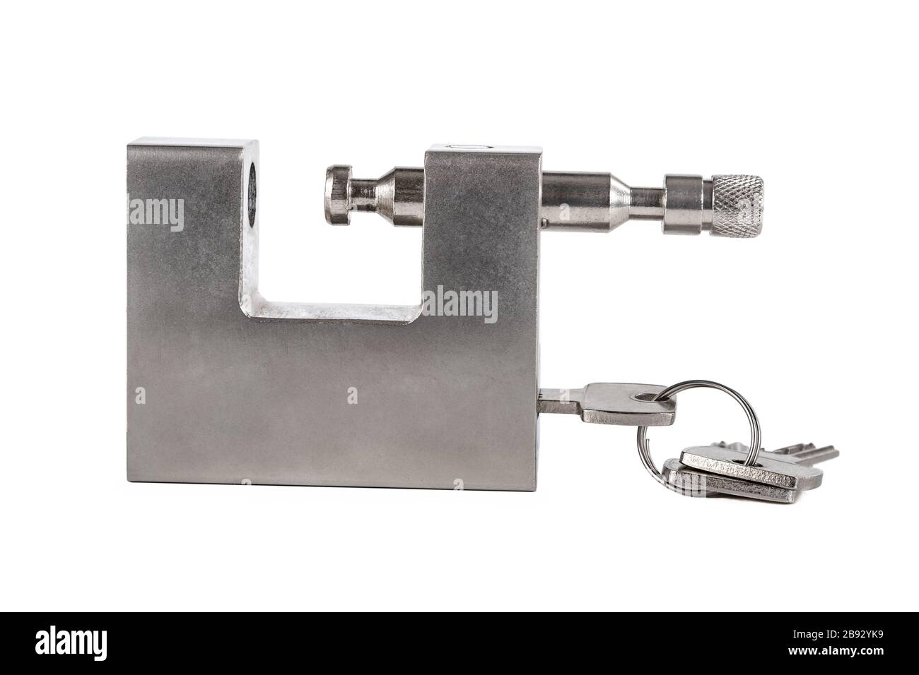 Open silver padlock isolated on white background Stock Photo - Alamy