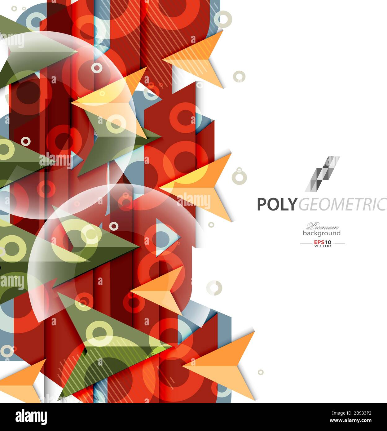 Polygeometric abstract colorful background template Stock Vector