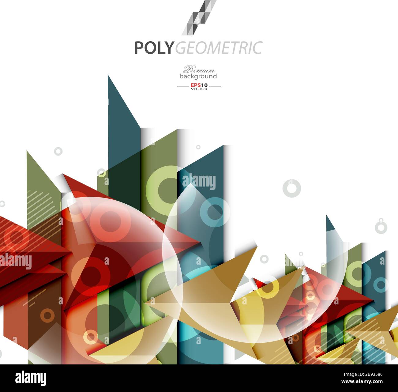 Polygeometric abstract colorful background template Stock Vector