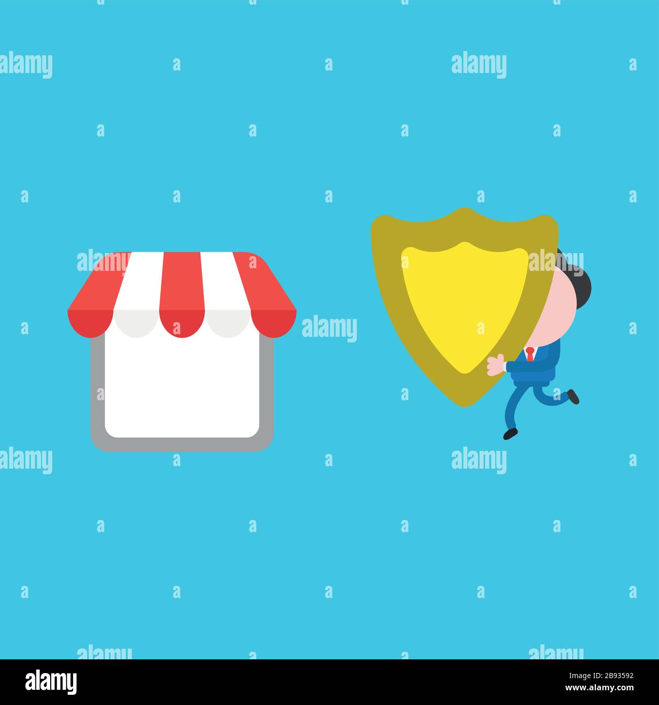 Vector illustration of businessman character running and carrying ...