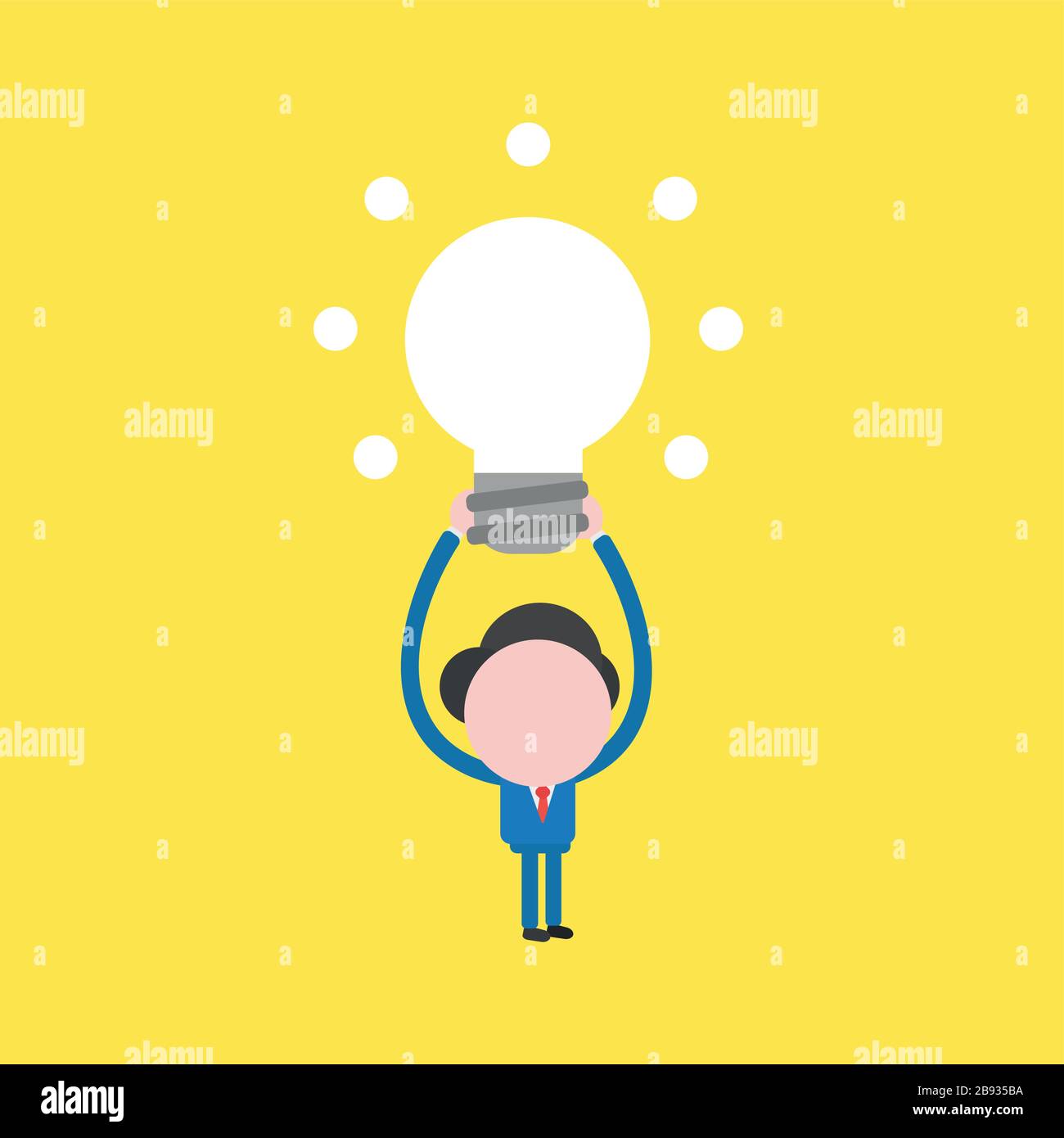Vector illustration of businessman character lifting up and showing ...
