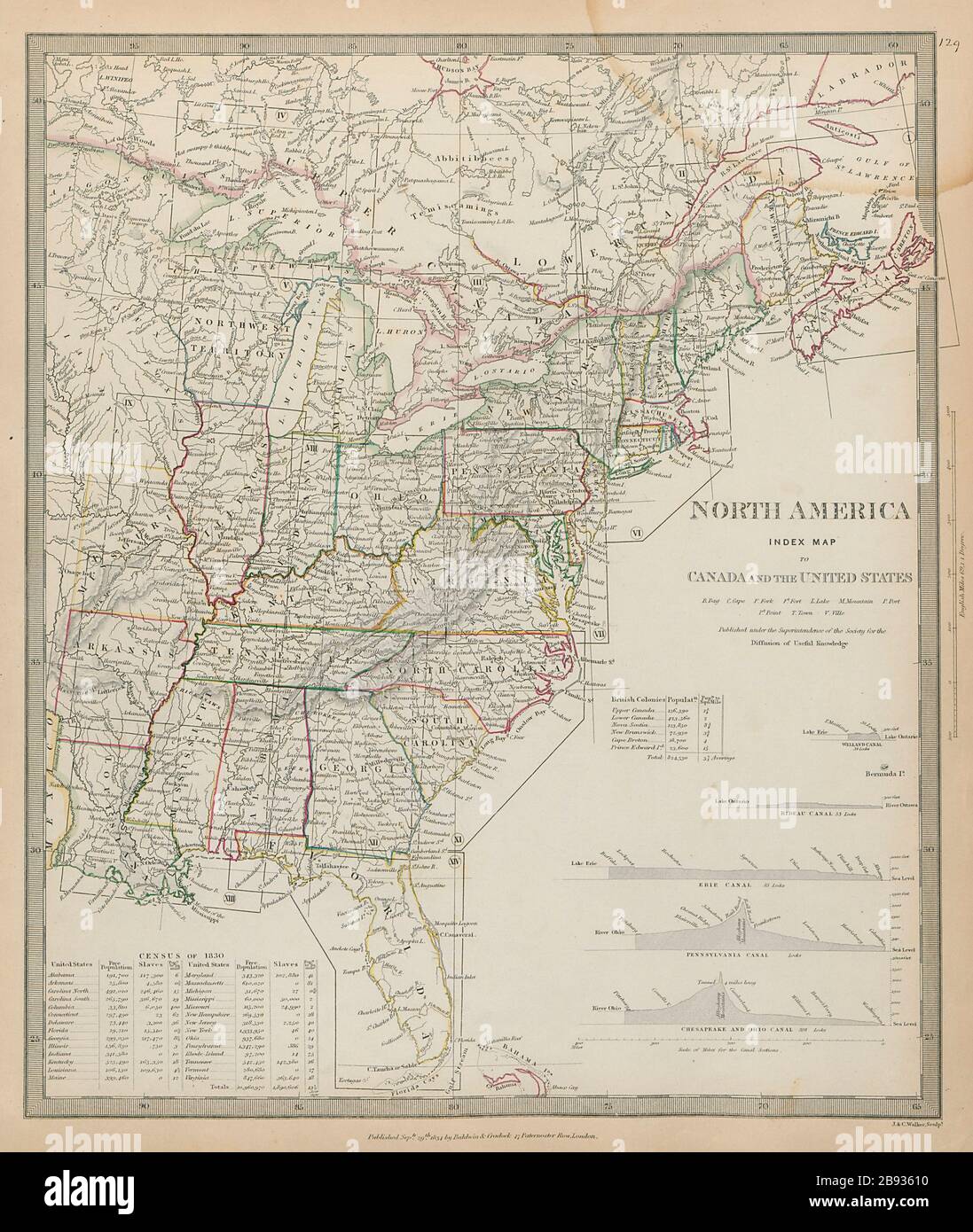 EASTERN NORTH AMERICA Canada USA Canal Profiles 1830 Census table SDUK ...