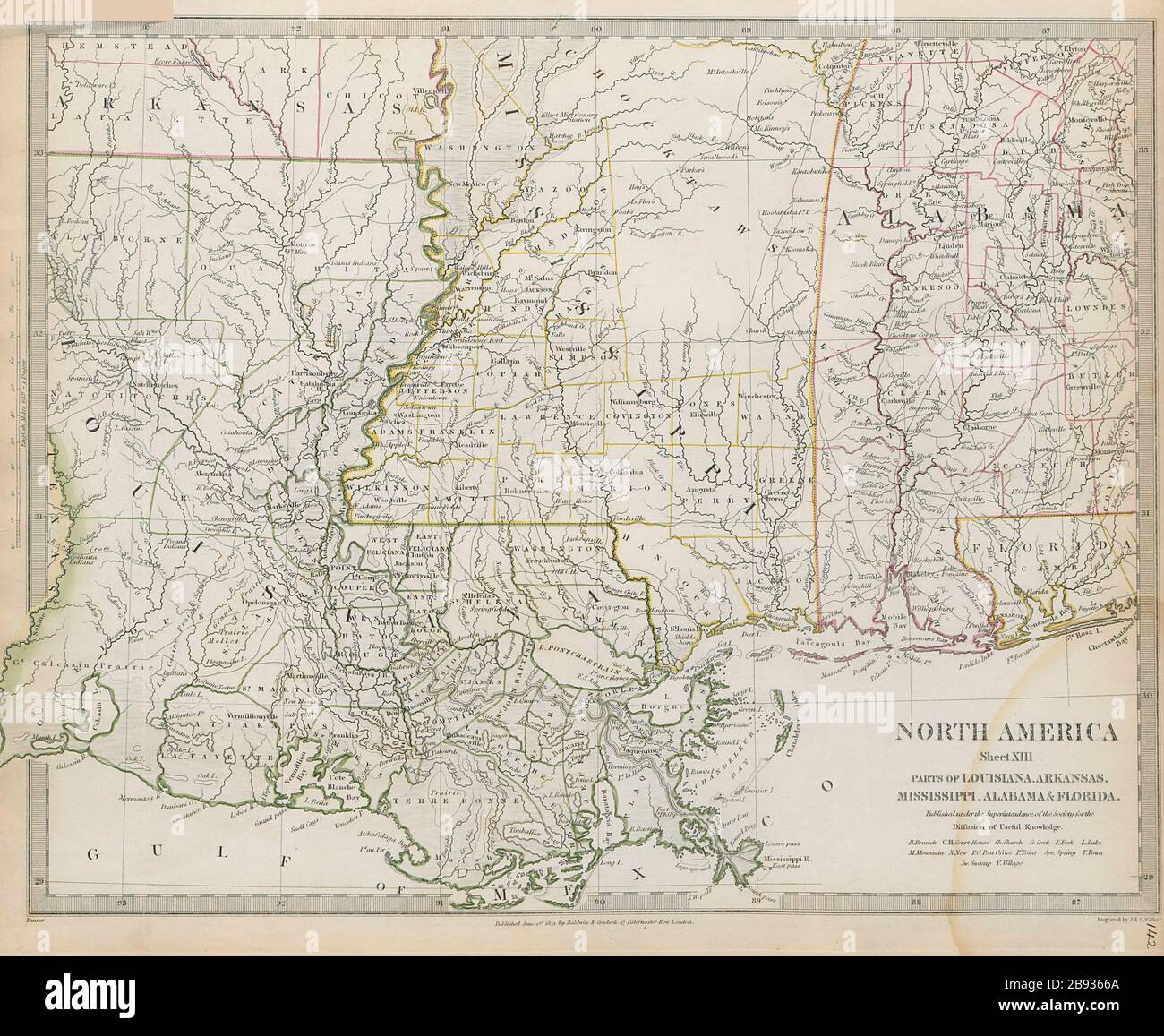 US GULF COAST Louisiana Mississippi FL Alabama Indian villages SDUK