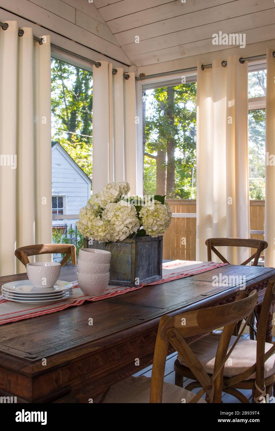 Small House Decorating- Enclosed porch Stock Photo