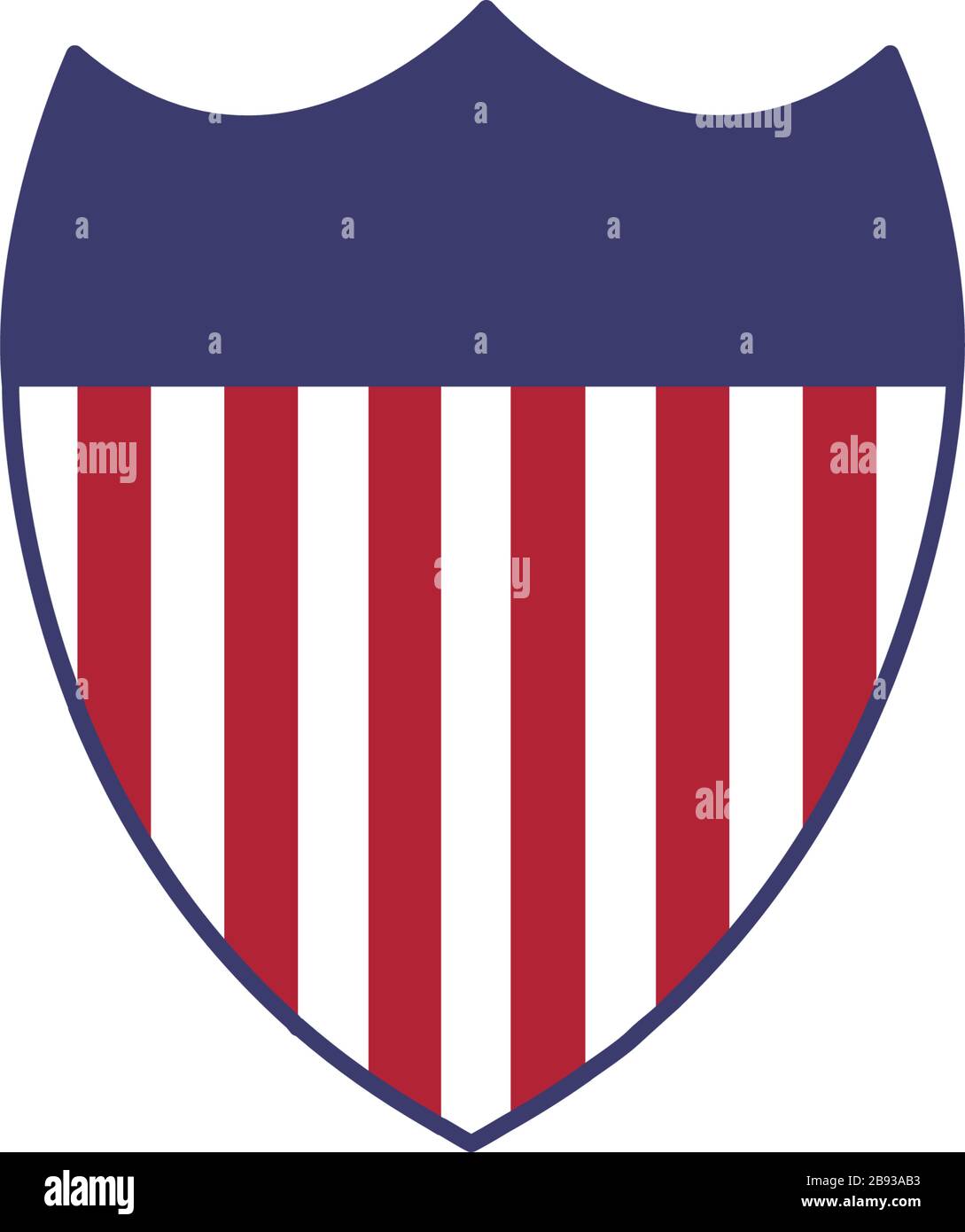 American flag national shield emblem. Stock Vector illustration isolated on white background. Stock Vector