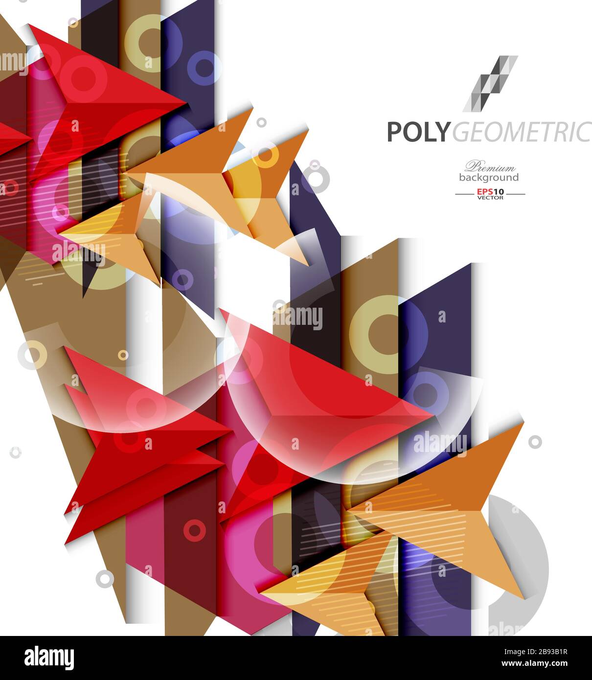 Polygeometric abstract colorful background template Stock Vector