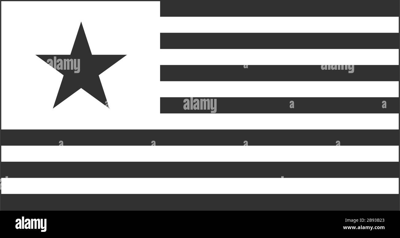 Abstract one star black USA Flag Design. Stock Vector illustration isolated on white background. Stock Vector